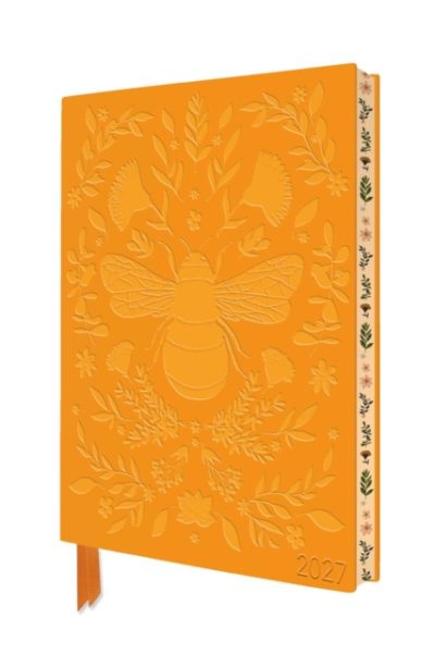 Jade Mosinski: Bee 2027 Artisan Art Vegan Leather Diary Planner - Page to View with Notes by Flame Tree Studio