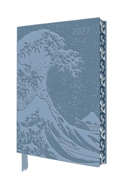 Katsushika Hokusai: The Great Wave 2027 Artisan Art Vegan Leather Diary Planner - Page to View with Notes by Flame Tree Studio